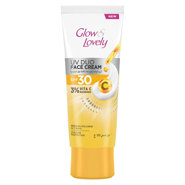 كريم الوجه Glow &amp; Lovely UV Duo SPF30 3% فيتامين C النياسيناميد - 100 جرام