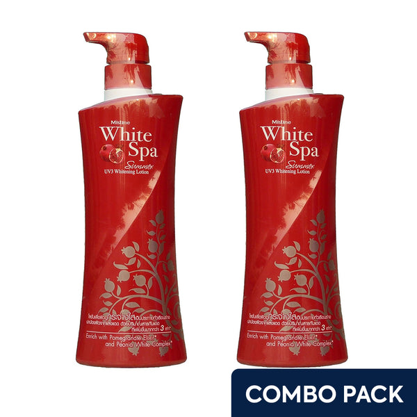 Mistine White Spa Summer UV3 Whitening Body Lotion - 2 x 400ml Combo