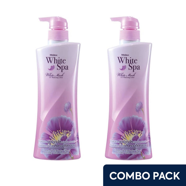 Mistine White Spa White Musk UV Whitening Lotion - 2 x 400ml Combo