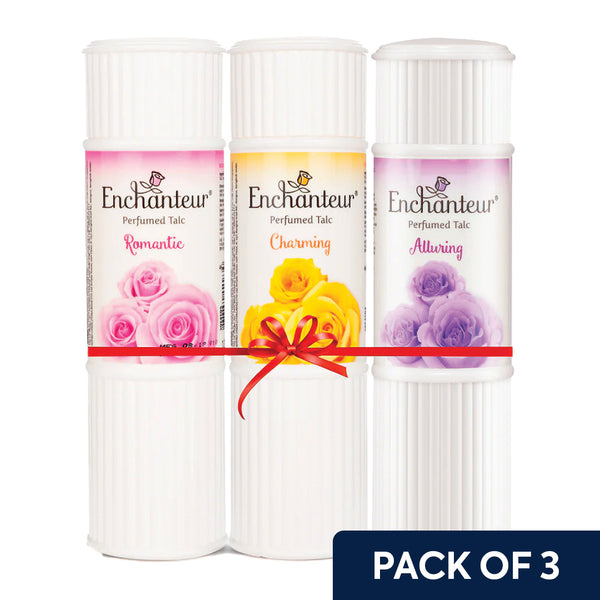 بودرة التلك المعطرة من إنشانتور - مجموعة كومبو متنوعة من 3 قطع × 120 غرام