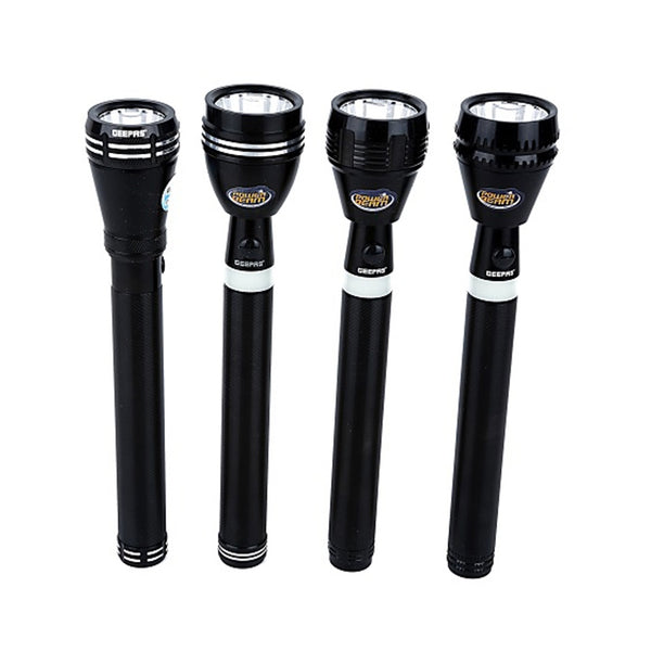 Geepas GFL-4639 Family Pack Rechargeable LED Flashlight Set of 4