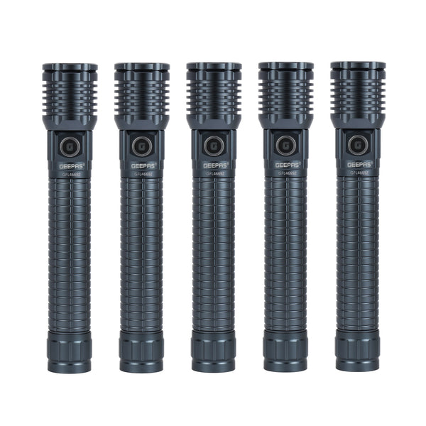 Geepas GFL-4669 5 Pcs Zoomable LED Flashlight / Torch