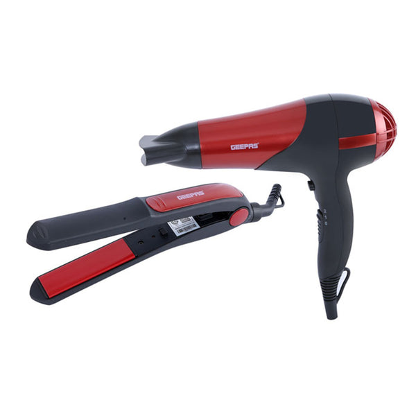 Geepas GHF86036 Hair Dryer & Straightener Set – 2200W Dryer, Ceramic Straightener