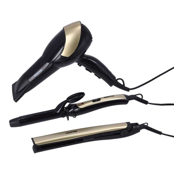Geepas GHF86055 3 in 1 Hair Styling Set – Dryer, Straightener & Curler 2200W
