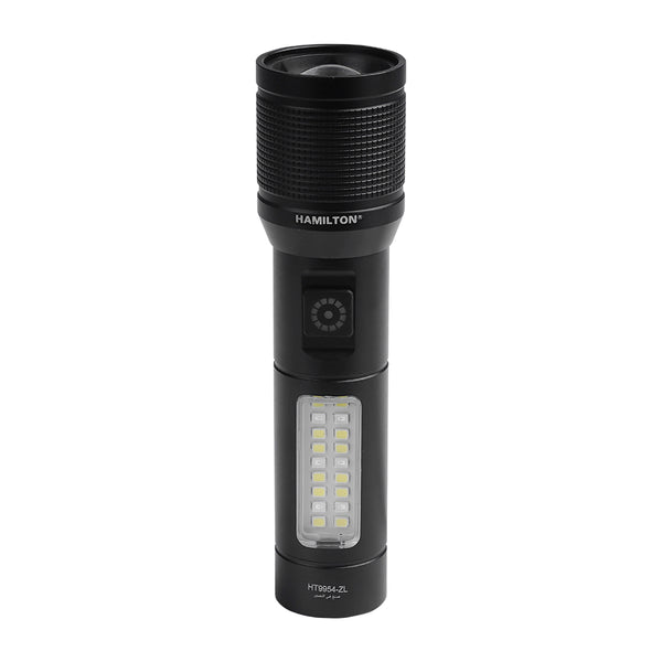مصباح يدوي LED قابل لإعادة الشحن والتكبير/التصغير من هاميلتون HT-9954 + وضع الطوارئ