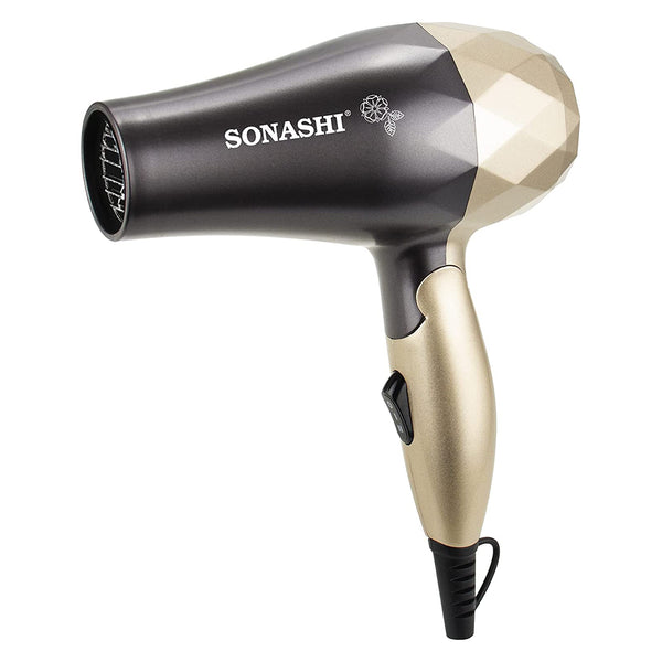 مجفف شعر للسفر من سوناشي SHD-5008 - 1200 واط - ذهبي وأسود 